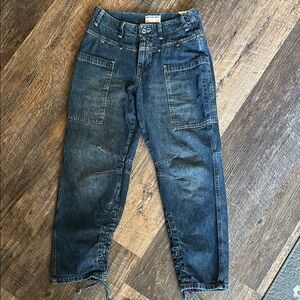 We The Free Blue Ankle Cropped Jeans Relaxed Fit